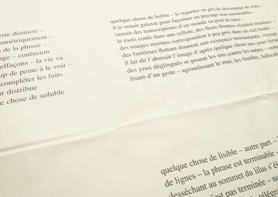 quelque chose de lisible, détail du poster de Rémi Froger