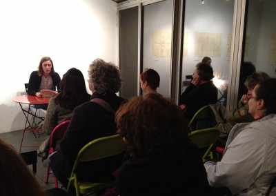 Lecture de Marie-Luce Ruffieux, lors du lancement des posters de Marie-Luce Ruffieux et Dominique Meens et exposition des posters - Librairie histoire de l'œil, Marseille, 1er décembre 2012.