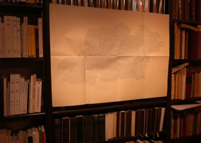 Présentation de Contre-mur et du poster de Chantal Neveu à la Librairie Le Port de tête, Montréal, 13 janvier 2011. Poster : Éric Giraud