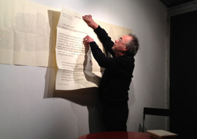 Lecture de Dominique Meens, lors du lancement des posters de Marie-Luce Ruffieux et de Dominique Meens et exposition des posters - Librairie histoire de l'œil, Marseille, 1er décembre 2012.