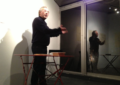 Lecture de Dominique Meens, lors du lancement des posters de Marie-Luce Ruffieux et de Dominique Meens et exposition des posters - Librairie histoire de l'œil, Marseille, 1er décembre 2012.